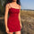Spaghetti Kaitlynn Homecoming Dresses Strap Dress Red Short DZ271