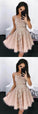 A-Line Round Neck Short With Beading Homecoming Dresses Libby DZ309