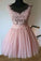 Sheer Mattie Homecoming Dresses Neck Tulle Short With Appliques DZ3589