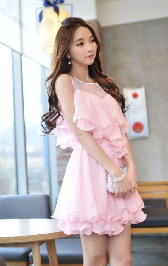 A-Line Juniors Dresses Homecoming Dresses Pink Kaleigh Sleeveless Ruffle Designer DZ3617