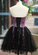 Lovely Beaded Lace Homecoming Dresses Ashly Black Tulle Short -Up Black Formal Dress DZ3716