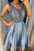 Short Blue With Blue Homecoming Dresses Moriah Sequins Top DZ3823