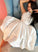 White Satin Lace Homecoming Dresses Dayami Short Dress DZ3958
