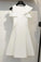 Short Cute Satin Homecoming Dresses Dalia A Line Ivory Short Sleeves Sweet 16 Dress DZ4329