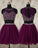 Two Piece Beading With Open Back Homecoming Dresses Crystal DZ4746