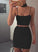 Chic A-Line Homecoming Dresses Makayla Spaghetti Straps Black DZ4766