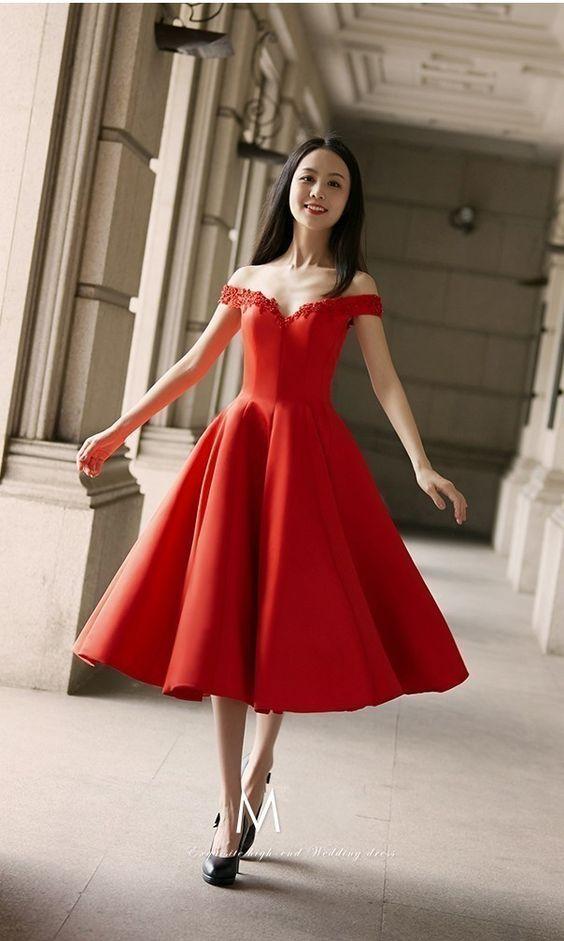 Charming Red Off Shoulder Sexy Party Dresses Red Graduation Homecoming Dresses Penelope Dress DZ5615