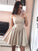 Simple Satin Homecoming Dresses Elianna Halter Sleeveless Short DZ6060