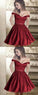 A-Line Anne Homecoming Dresses Off Shoulder Burgundy With Beading DZ668