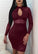 Burgundy Cut Out Sheer Lana Lace Homecoming Dresses Bodycon Clubwear Party Midi DZ891