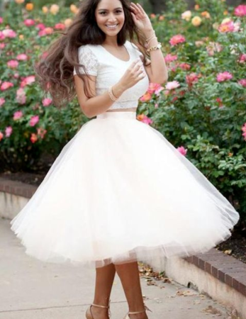 Custom Made Morden Short Dresses Two Pieces Ivory Arely Homecoming Dresses For Cheap Dresses DZ939