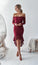 Fashion Off The Homecoming Dresses Lace Giana Shoulder Elegant Burgundy Short Party Dress DZ9886