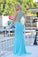 2022 Two-Piece Scoop  Prom Dresses Mermaid Spandex With Beading