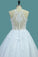 2024 Tulle & Lace Wedding Dresses Scoop A Line With Applique Sweep Train