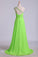2022 Prom Dresses A Line One Shoulder Chiffon With Beading&Sequins