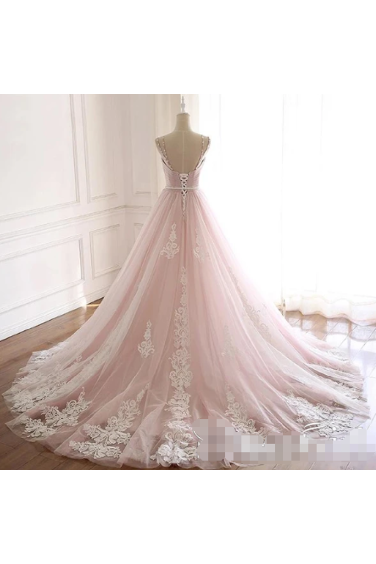 Tulle Iovry Appliques SweetHeart Neckline Cathedral Train Wedding Dress