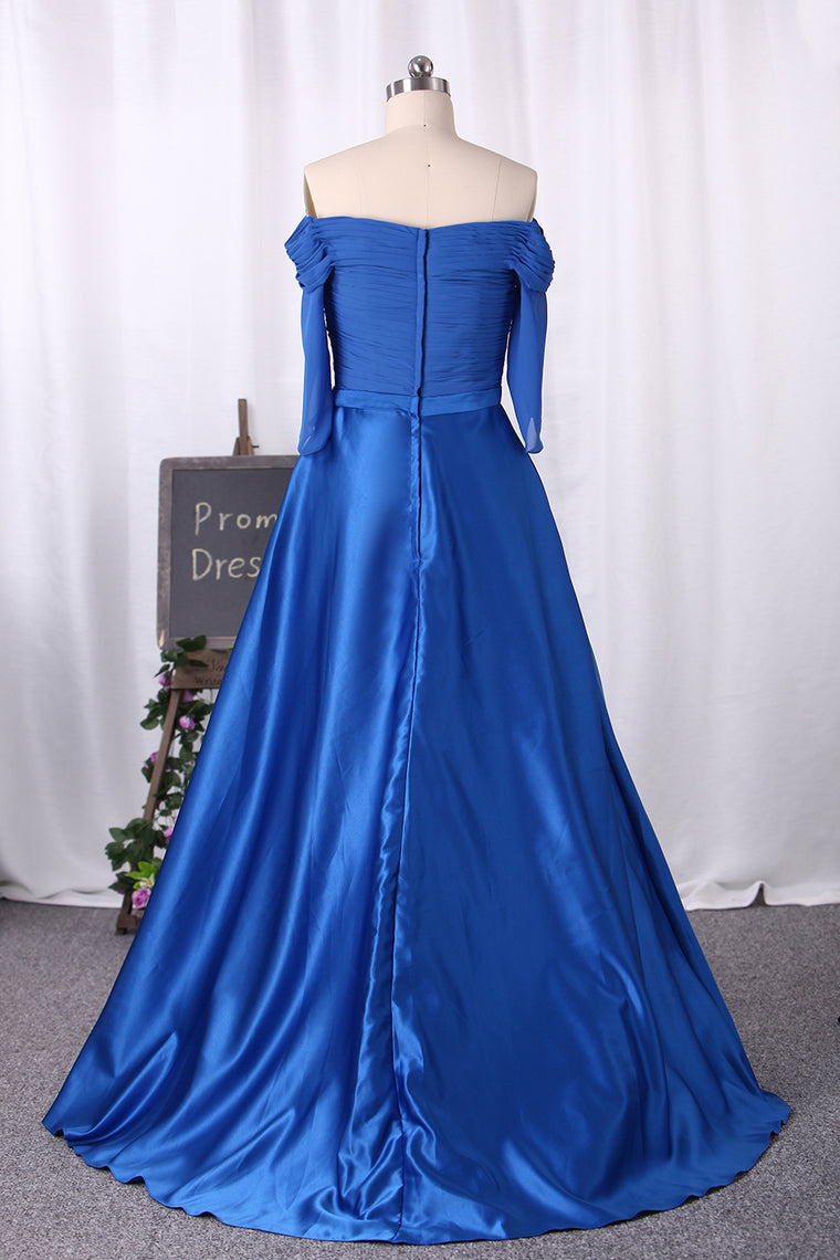 2024 A Line 3/4 Length Sleeve With Sash Mother Of The Bride Dresses Satin