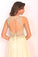 2022 Sexy Open Back Prom Dresses Scoop Chiffon With Beading A Line