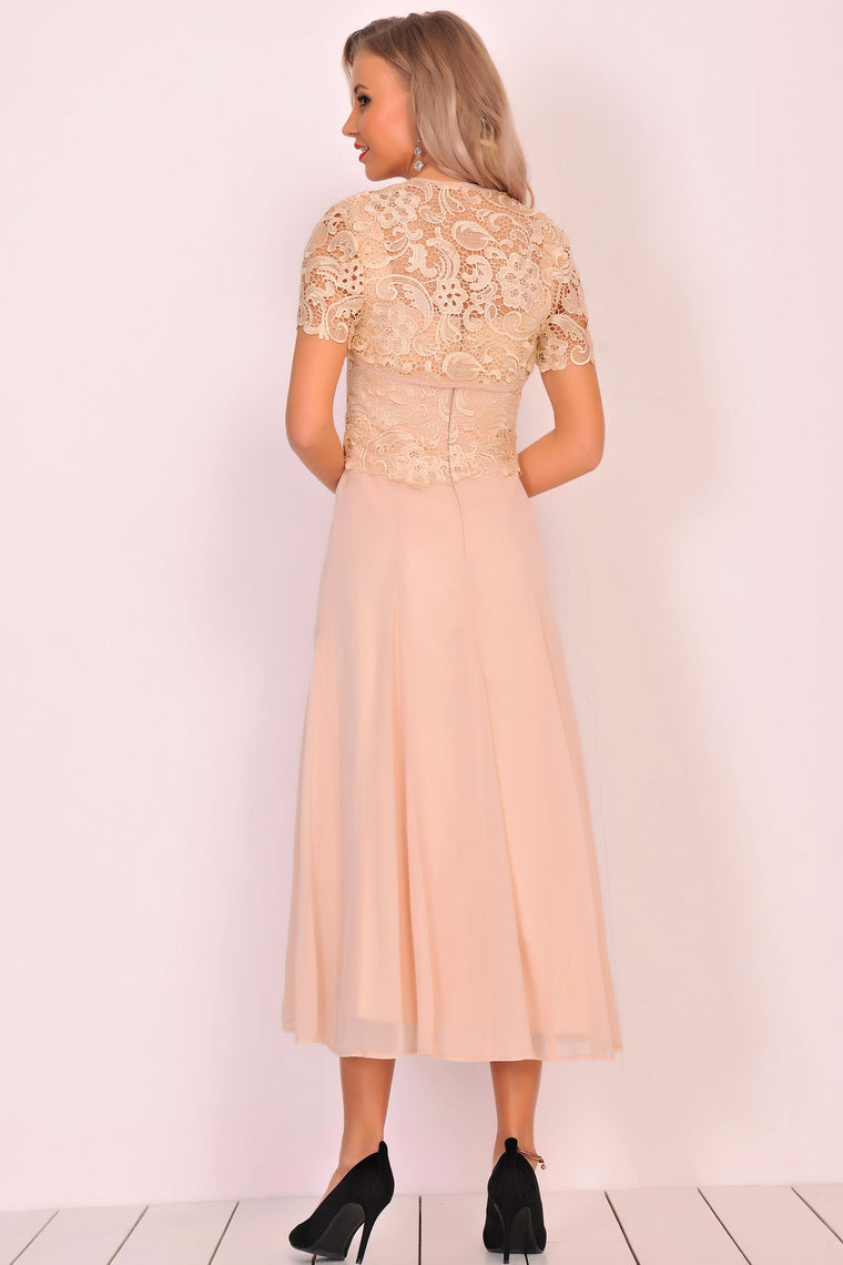 2024 A Line Square Prom Dresses Chiffon&Lace With Jacket