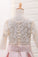 2024 Scoop Mid-Length Sleeve Satin A Line Flower Girl Dresses With Applique Floor-Length